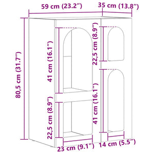 vidaXL Buffet en bois de récupération 59 x 35 x 80,5 cm Bois d'ingénierie