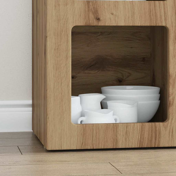 vidaXL Buffet chêne artisanal 59 x 35 x 80,5 cm, bois d'ingénierie