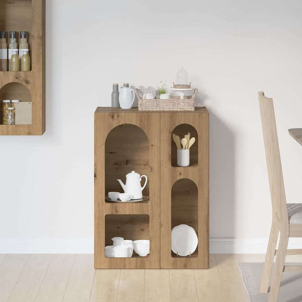 vidaXL Buffet chêne artisanal 59 x 35 x 80,5 cm, bois d'ingénierie