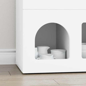 vidaXL Buffet blanc 80,5 x 35 x 59 cm Bois d'ingénierie