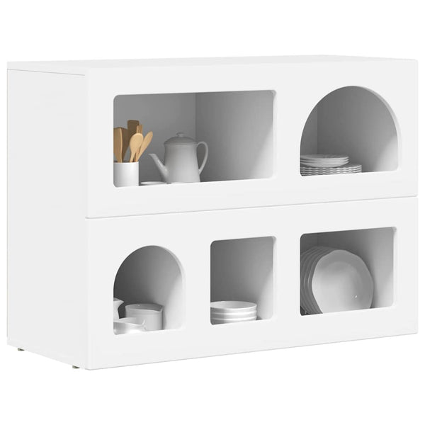 vidaXL Buffet blanc 80,5 x 35 x 59 cm Bois d'ingénierie
