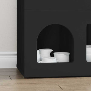 vidaXL Commode noire 80,5 x 35 x 59 cm Bois d'ingénierie