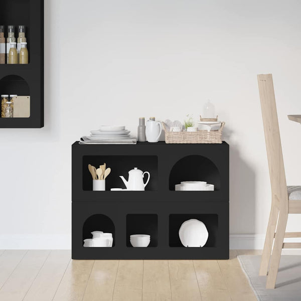 vidaXL Commode noire 80,5 x 35 x 59 cm Bois d'ingénierie