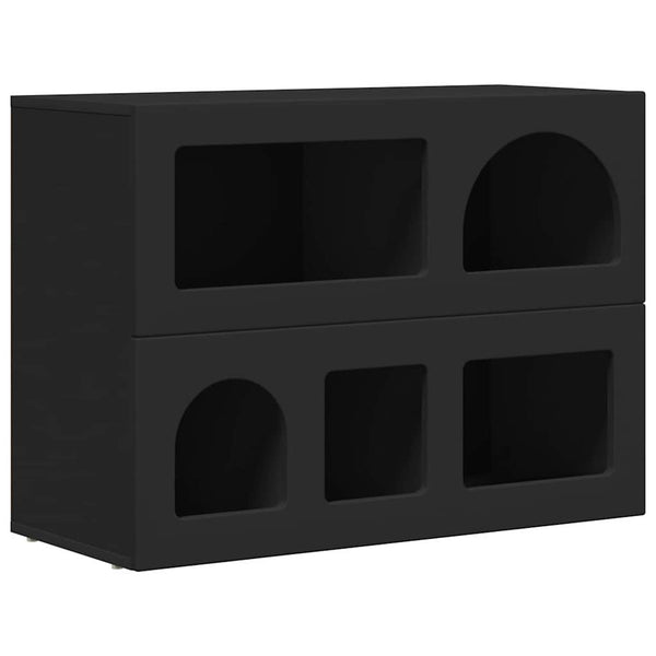vidaXL Commode noire 80,5 x 35 x 59 cm Bois d'ingénierie