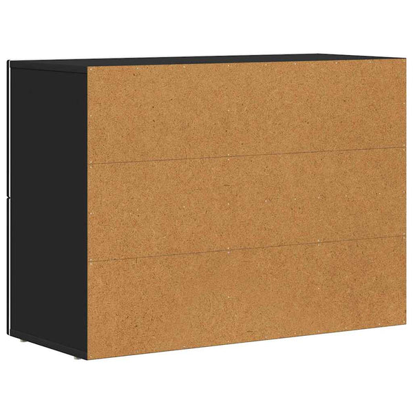 vidaXL Commode noire 80,5 x 35 x 59 cm Bois d'ingénierie