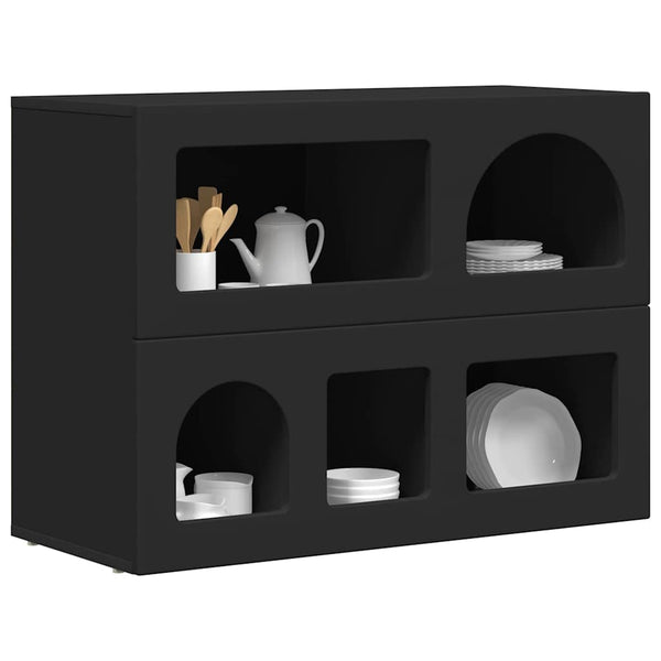 vidaXL Commode noire 80,5 x 35 x 59 cm Bois d'ingénierie