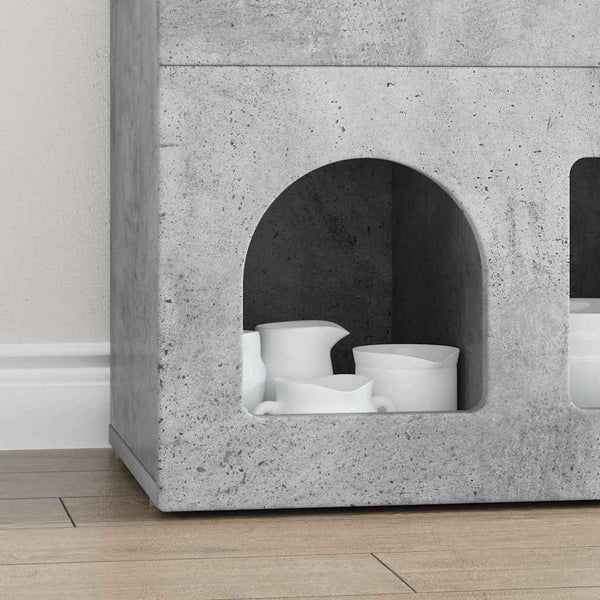 vidaXL Buffet en aggloméré gris béton 80,5 x 35 x 59 cm