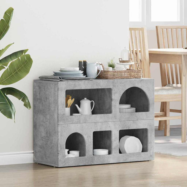 vidaXL Buffet en aggloméré gris béton 80,5 x 35 x 59 cm