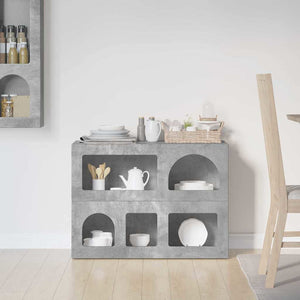 vidaXL Buffet en aggloméré gris béton 80,5 x 35 x 59 cm