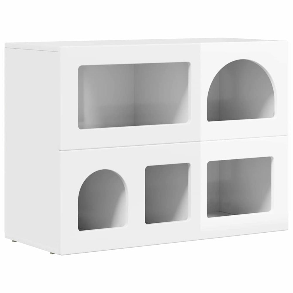 vidaXL Sideboard High Gloss White 80.5 x 35 x 59 cm Engineered Wood