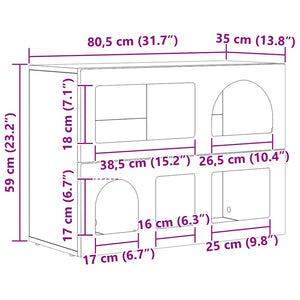 Sideboard Geräucherte Eiche 80,5 cm