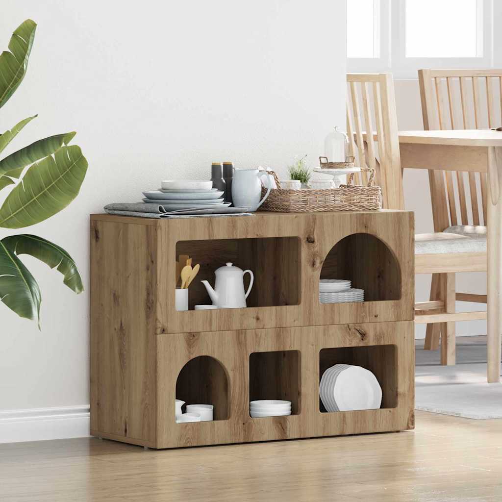 vidaXL Buffet Chêne Artisan 80,5 x 35 x 59 cm Bois d'ingénierie
