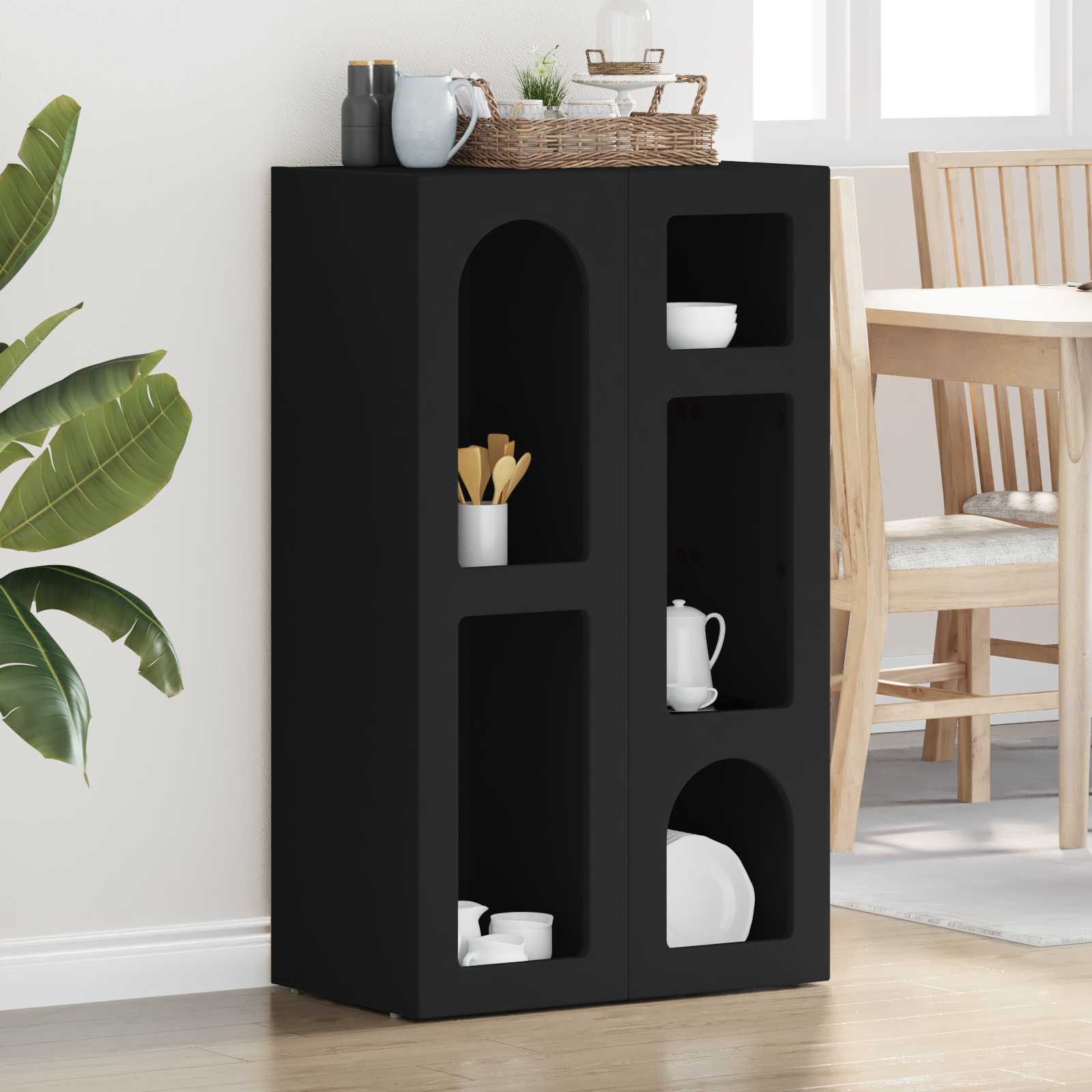 vidaXL Buffet noir 59 x 35 x 100,5 cm Aggloméré