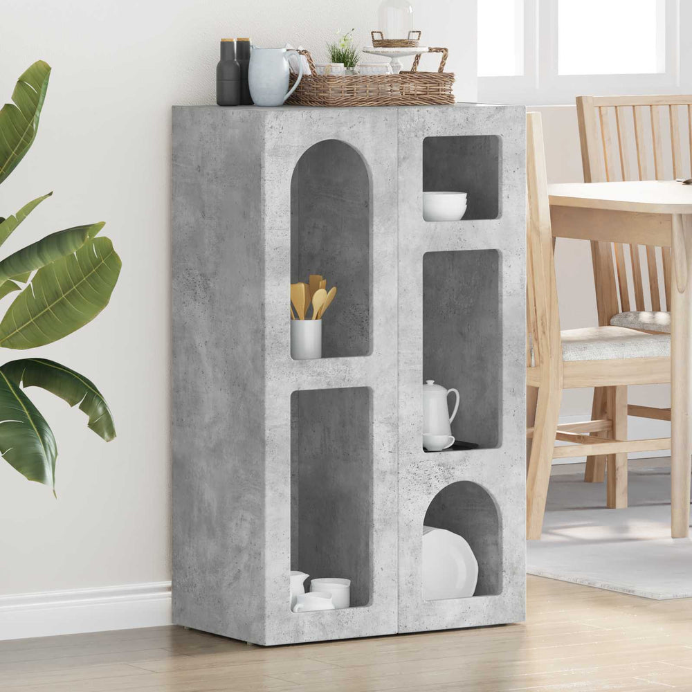 vidaXL Sideboard Concrete Gray 59 x 35 x 100.5 cm Engineered Wood