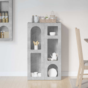 vidaXL Buffet Gris Ciment 59 x 35 x 100,5 cm Bois d'ingénierie
