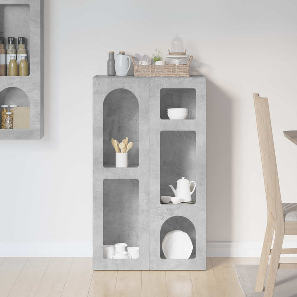 vidaXL Buffet Gris Ciment 59 x 35 x 100,5 cm Bois d'ingénierie