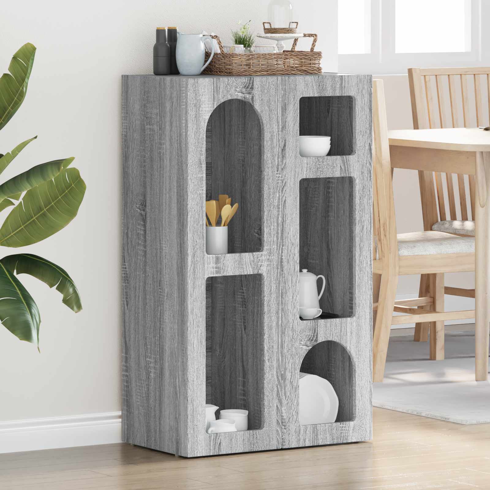 vidaXL Buffet bas gris Sonoma 59 x 35 x 100,5 cm, bois d'ingénierie