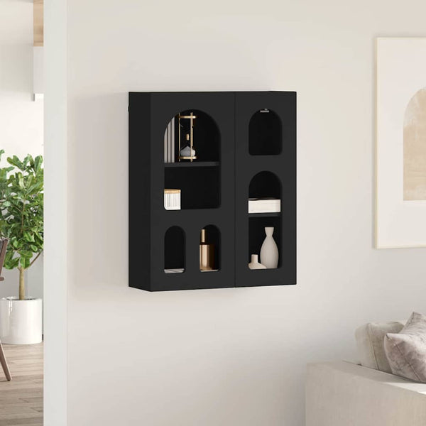 Hängeschrank Schwarz mit Regal
