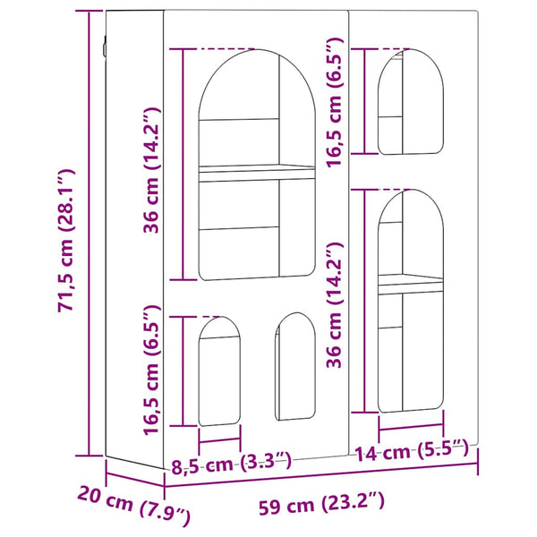 Hängeschrank Sonoma-Eiche 59x20x71,5cm