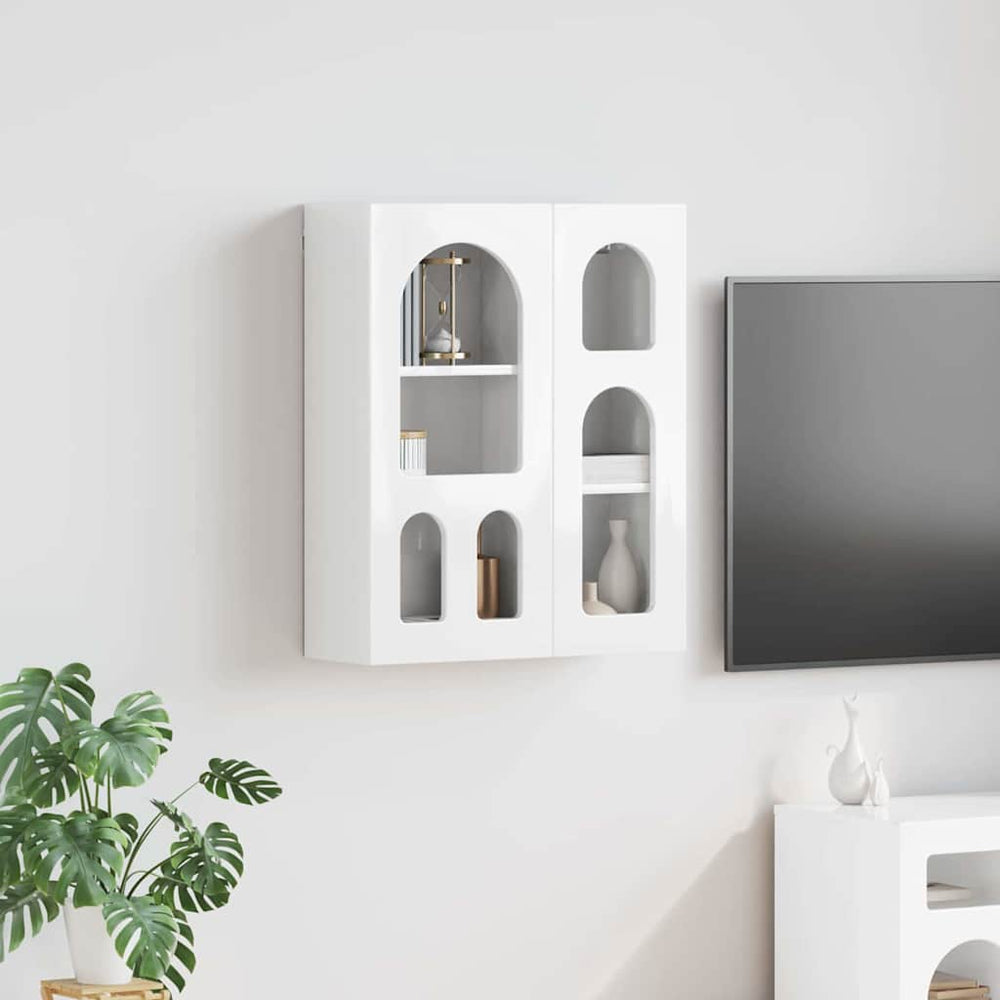Hochglanz Hängeschrank Weiß 59x20x71,5 cm