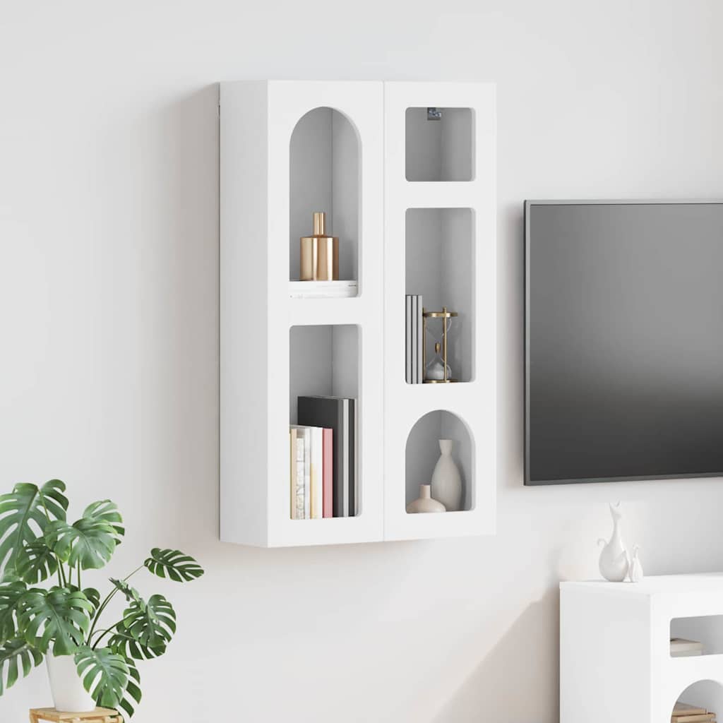 Hängeschrank Weiß mit Regal 59x20x100cm