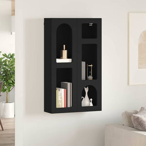 Hängeschrank Schwarz mit Regal 59x20x100cm