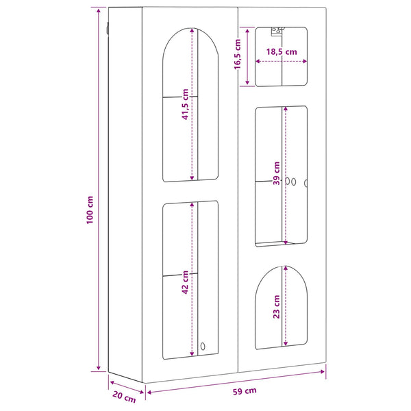 Hängeschrank Weiß Hochglanz 59x20x100cm