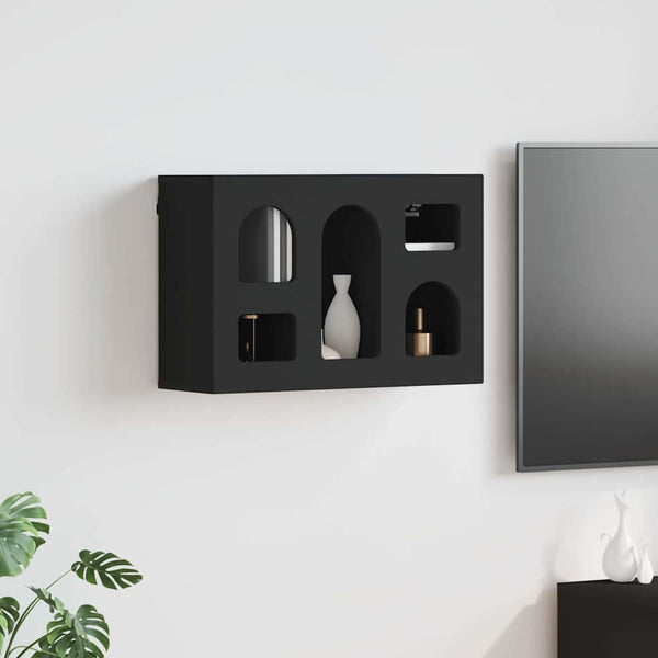 Hängeschrank Schwarz mit Regal 60x20x40cm