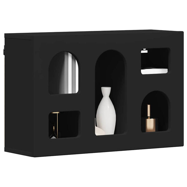 Hängeschrank Schwarz mit Regal 60x20x40cm