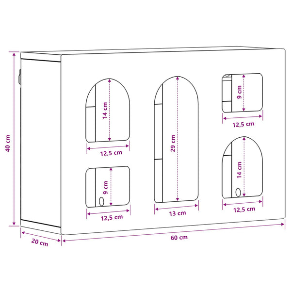 vidaXL Armoire murale chêne Sonoma 60 x 20 x 40 cm bois d'ingénierie
