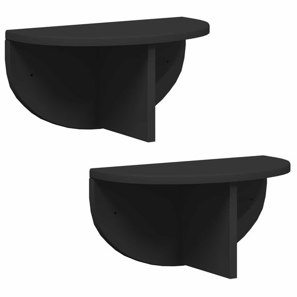 Schwarzes Wandregal 2er-Set, 38cm
