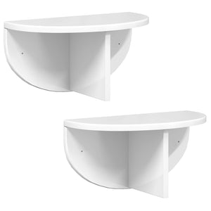 Wandregal Weiß Hochglanz, 2er Set