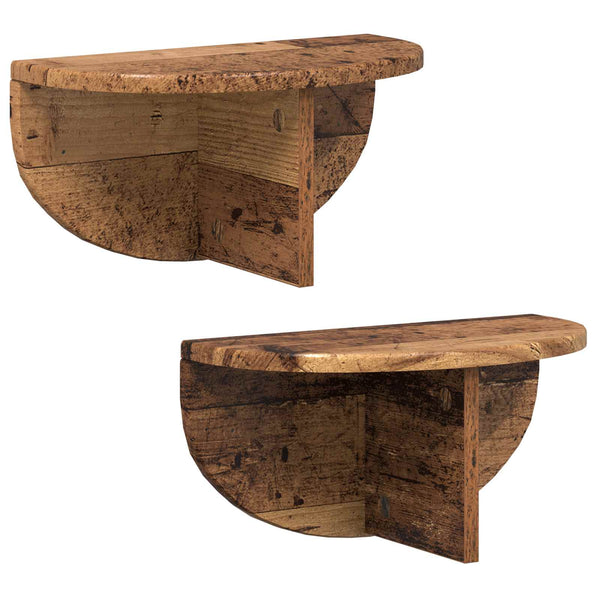 Wandregal 2er Set Altholz 38cm