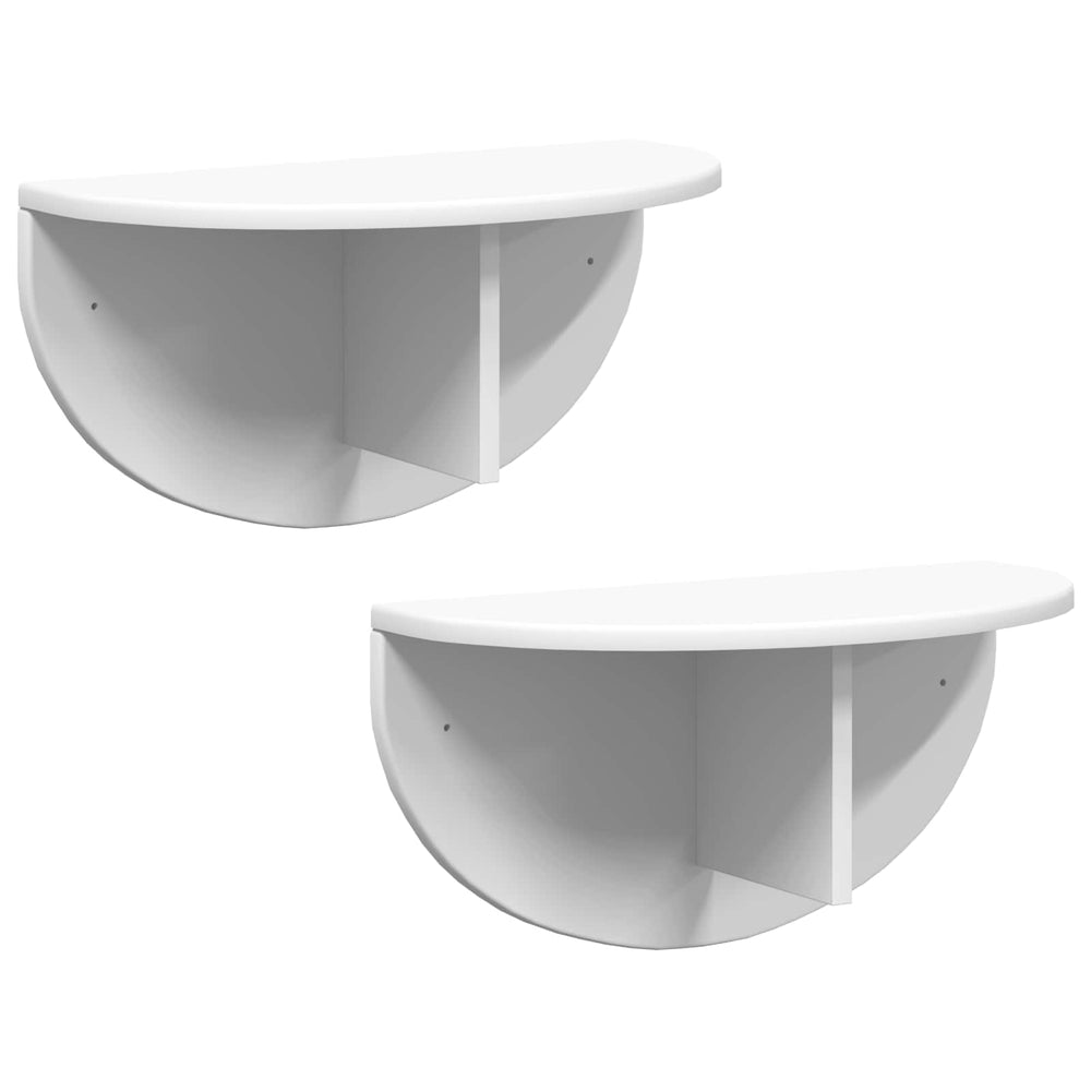 vidaXL Wall Shelf Wall Mounted 2 pcs White 48 x 24 x 24 cm Engineered Wood