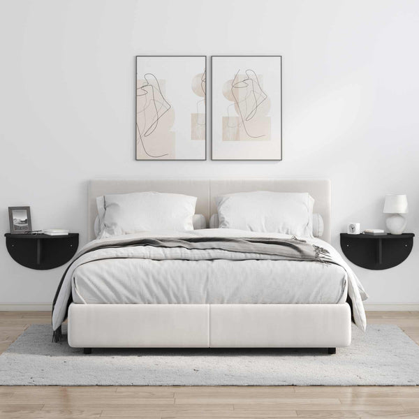 vidaXL Étagère murale suspendue noire 48 x 24 x 24 cm Bois d'ingénierie