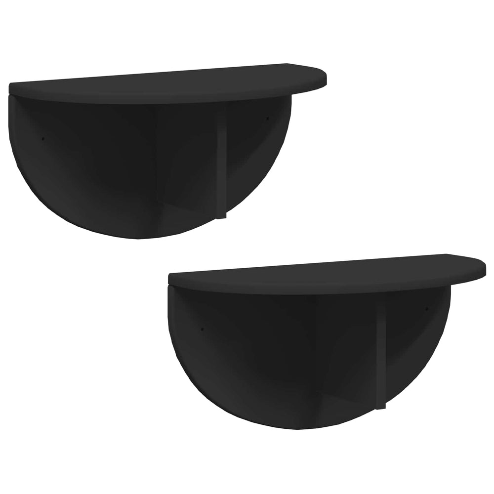 Schwarzes Wandregal, 2er-Set