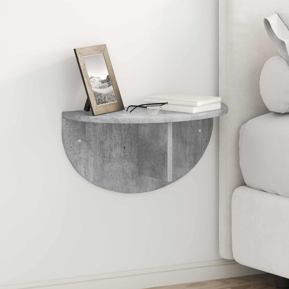 Wandregal 2er Set, Beton Grau, 48 cm