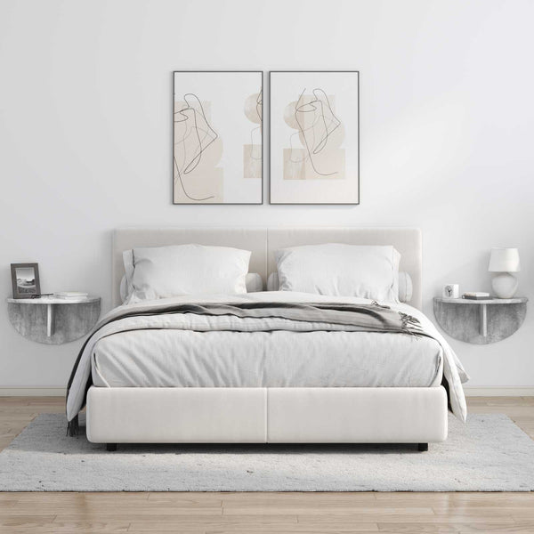 Wandregal 2er Set, Beton Grau, 48 cm