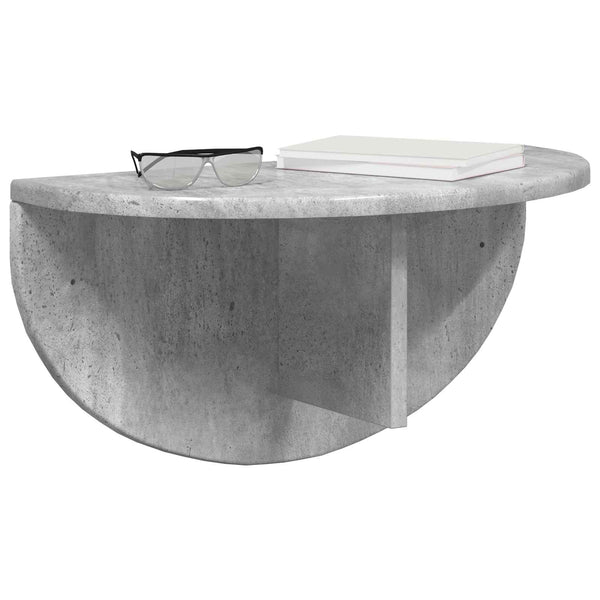 Wandregal 2er Set, Beton Grau, 48 cm
