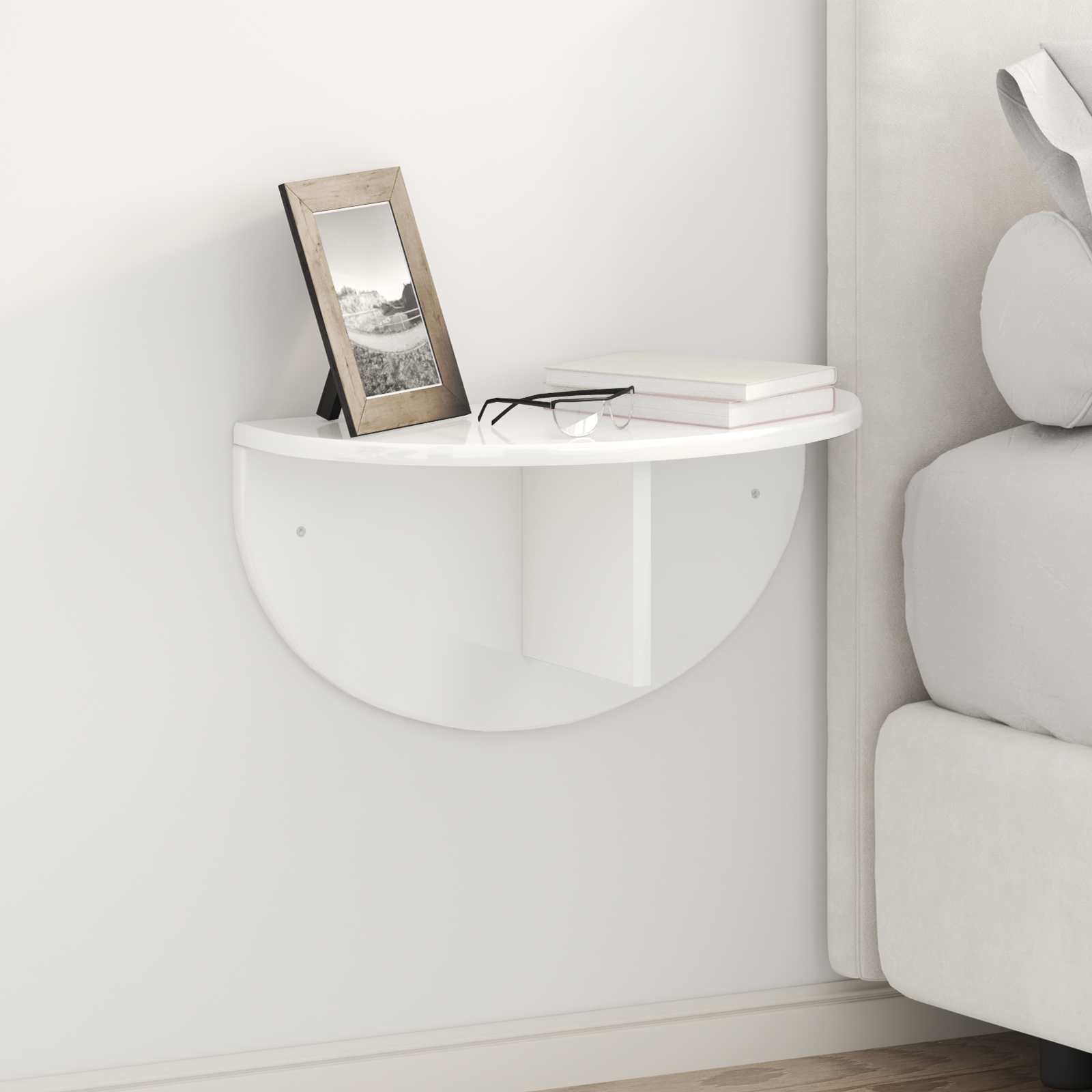 vidaXL Étagère murale 2 pcs Blanc brillant 48 x 24 x 24 cm Aggloméré