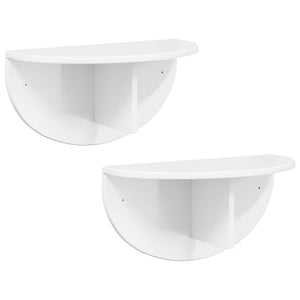 vidaXL Étagère murale 2 pcs Blanc brillant 48 x 24 x 24 cm Aggloméré