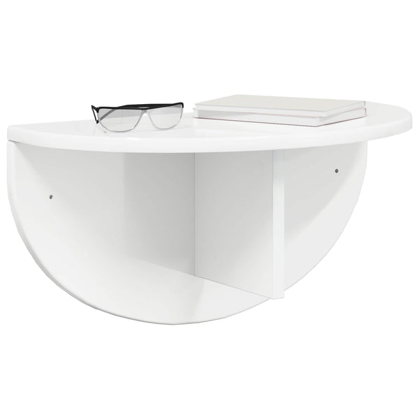 vidaXL Étagère murale 2 pcs Blanc brillant 48 x 24 x 24 cm Aggloméré