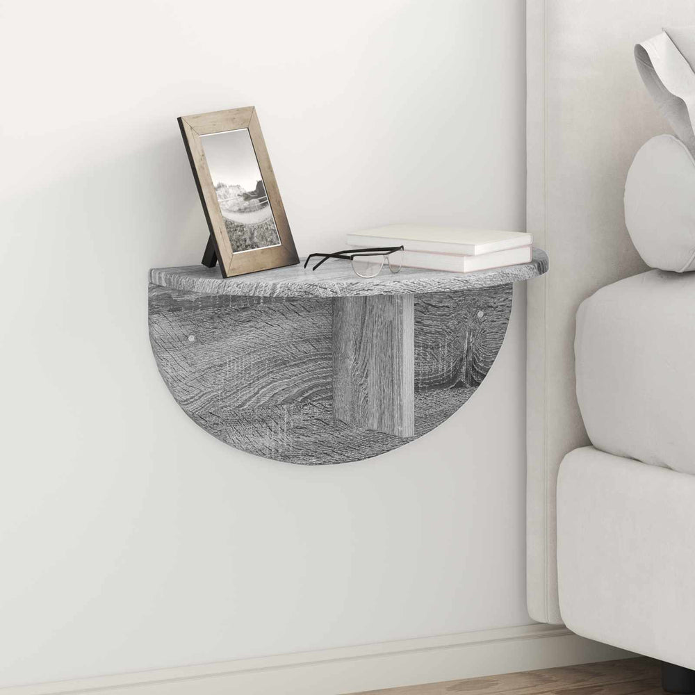 vidaXL Wall Shelf 2 pcs Sonoma Grey 48 x 24 x 24 cm Engineered Wood