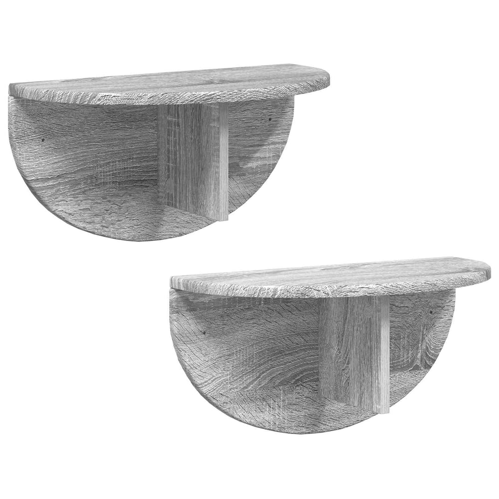 vidaXL Wall Shelf 2 pcs Sonoma Grey 48 x 24 x 24 cm Engineered Wood