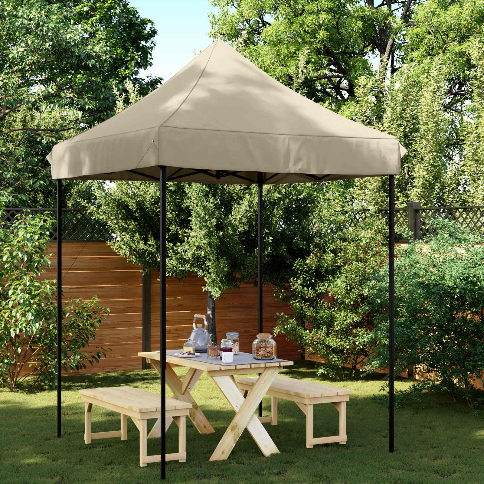 Partyzelt Taupe 200x200 cm Oxford-Gewebe