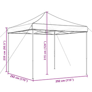 Party Zelt Taupe Oxford-Stoff 292x292 cm
