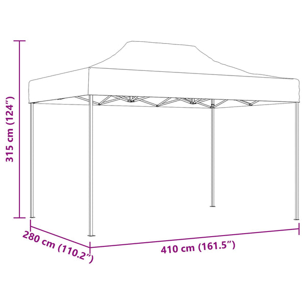 Anthrazit Partyzelt Oxford-Stoff 280x410cm