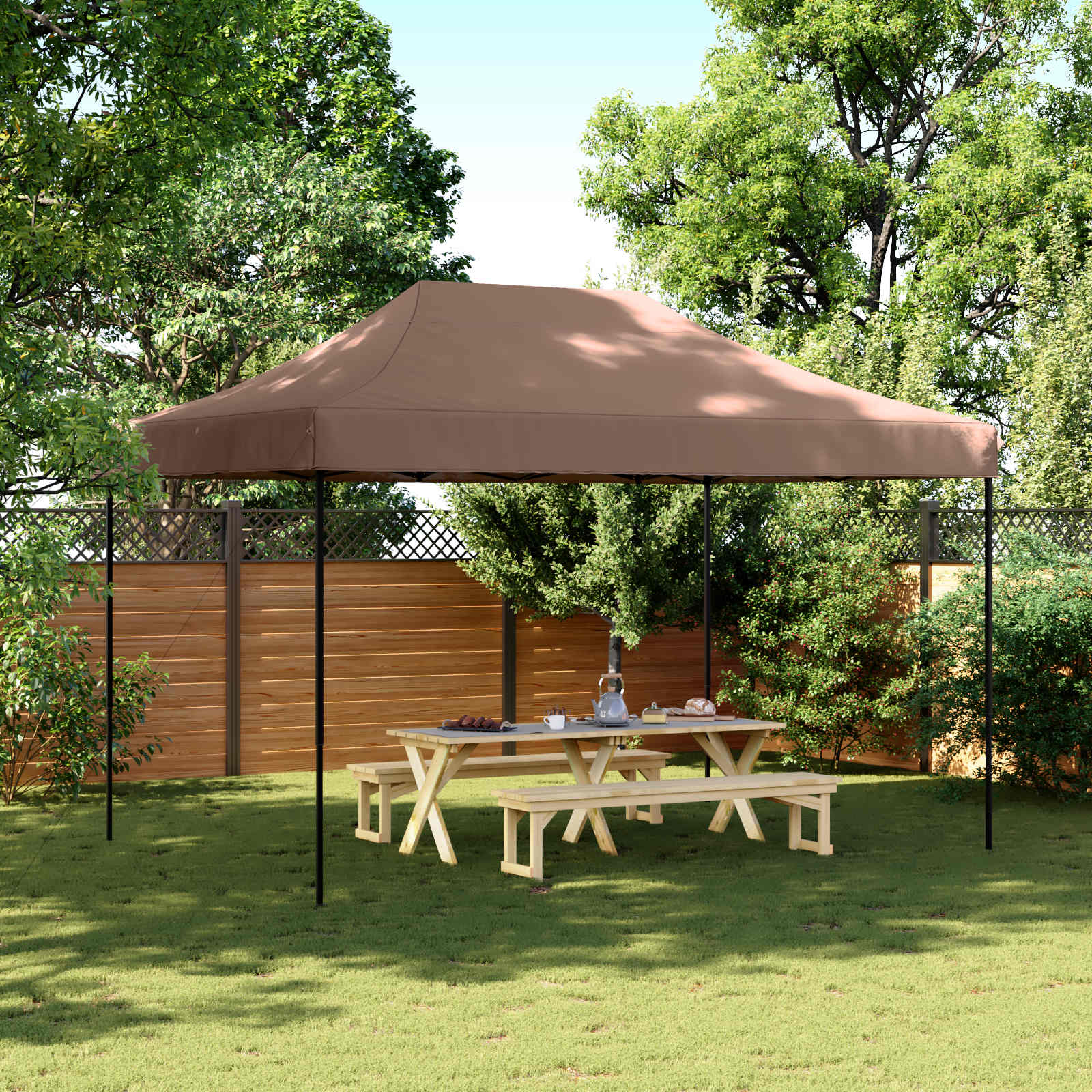 Party Zelt Braun Oxford-Stoff 279x410 cm
