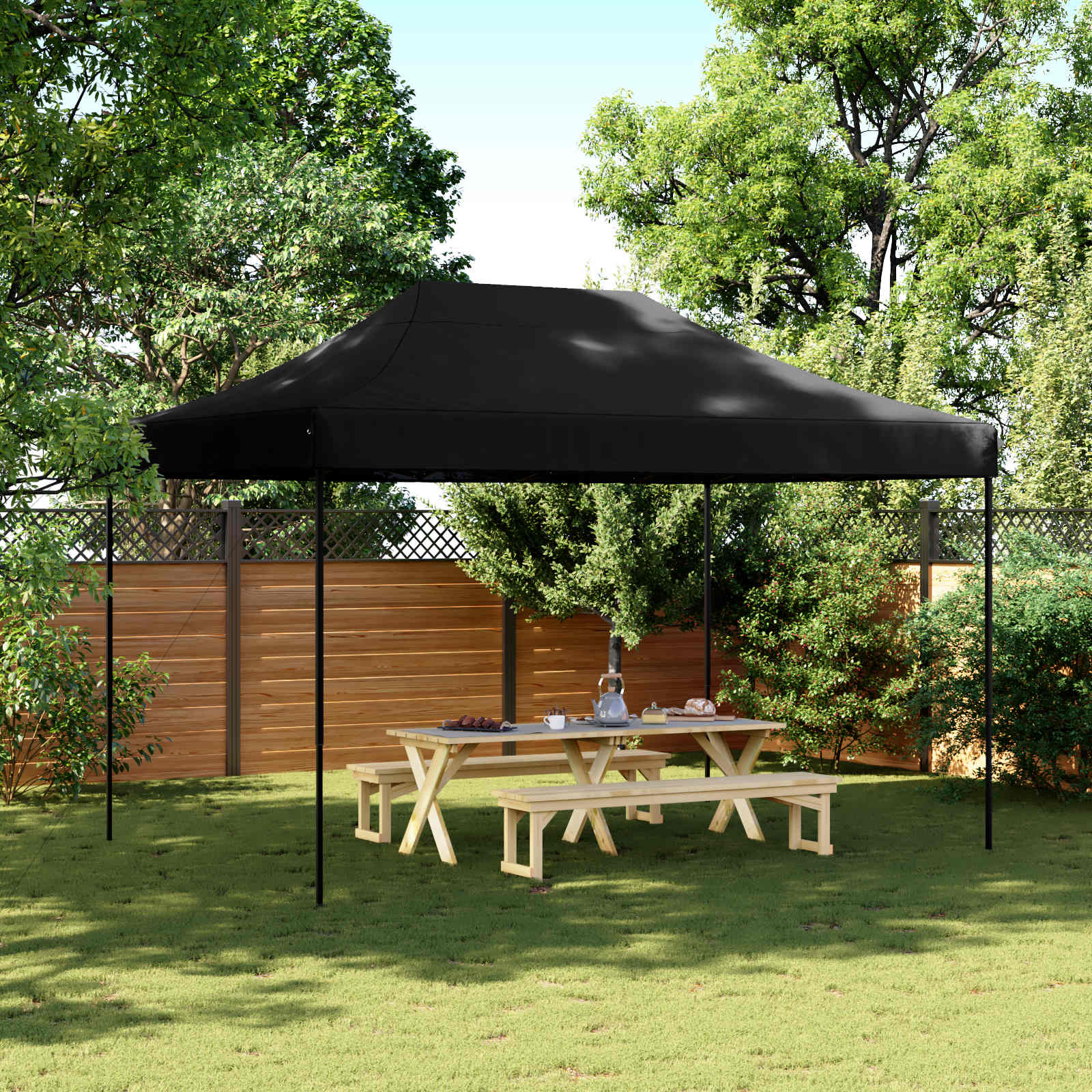 Schwarzes Partyzelt 279x410 cm Oxford-Gewebe