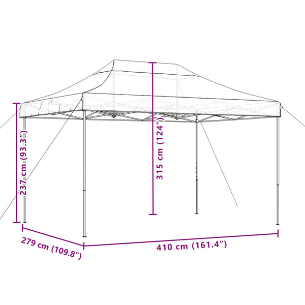 Schwarzes Partyzelt 279x410 cm Oxford-Gewebe